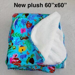 Nemo’s Reef plush bamboo blanket 60”x60”